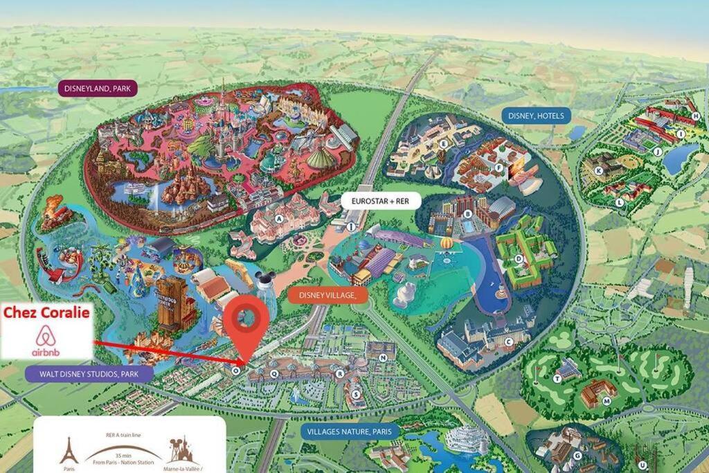 Disneyland Paris 70M² Face Parc, Place Ariane Serris Extérieur photo